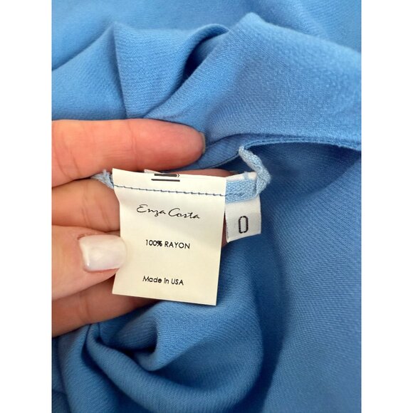 Enza Costa Bias Cut Slip Dress in Pool Blue NWOT -  Size XS - Picture 7 of 8